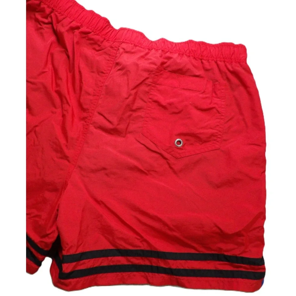VTG Polo Sport Ralph Lauren Swim Trunks Shorts Nylon Men XL Red Black 90s Board
